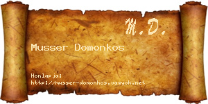 Musser Domonkos névjegykártya